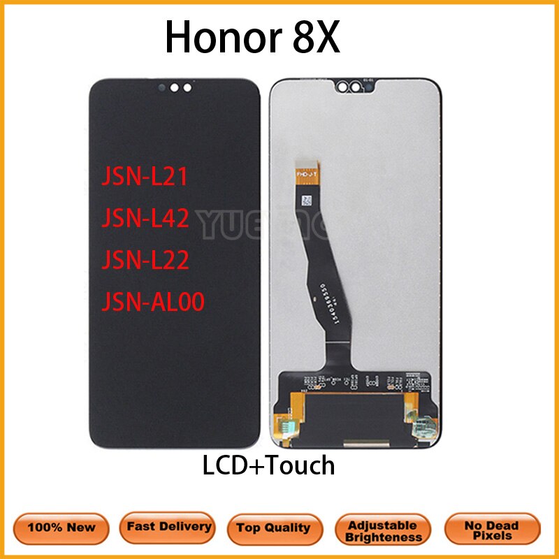 100% Original novo Para Huawei Honor 8X Display LCD + Digitador Touch Para Honra 8X LCD JSN-L21 JSN-L42 JSN-AL00 JSN-L22 display LCD: LCD NoFrame Black