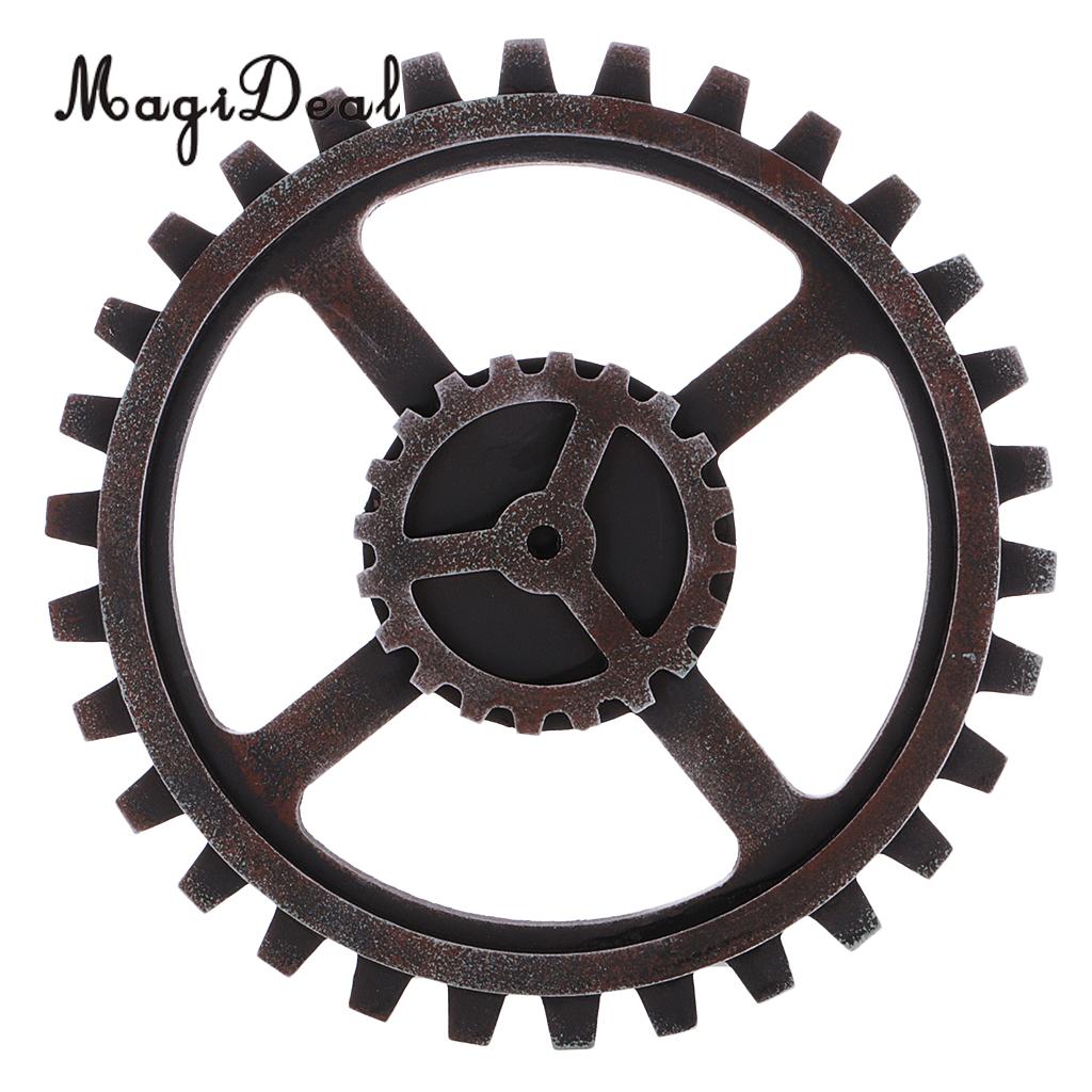 MagiDeal Rustic Wooden Circle Wheel Gear Home Bar Cafe Wall Hanging Art Craft Ornaments Home Room Wall Decoration Wooden Gear: 3