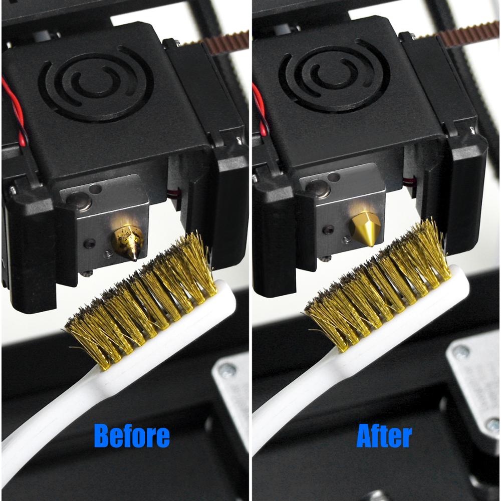 3D Printer Cleaner Tool Copper Wire Toothbrush Copper Brush Handle For Nozzle Block Hotend Cleaning Bed Cleaning Parts