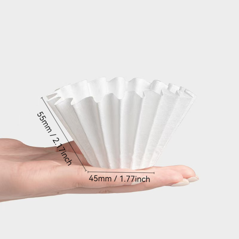 Papel de filtro para cafetera, taza de goteo a mano, 50 Uds., filtro para máquina de café americana, ventilador con forma de pastel y forma de V