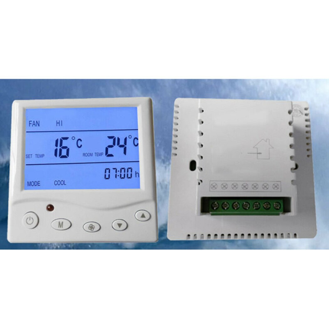 Central Air-conditioning Digital LCD Thermostat 4 Adjustable Wind Modes 220V Programmable Air Heating Controller
