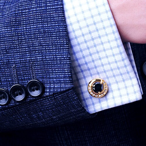 KFLK Luxury shirt cufflinks for mens Brand cuff buttons Gold cuff link Black abotoadura Jewelry