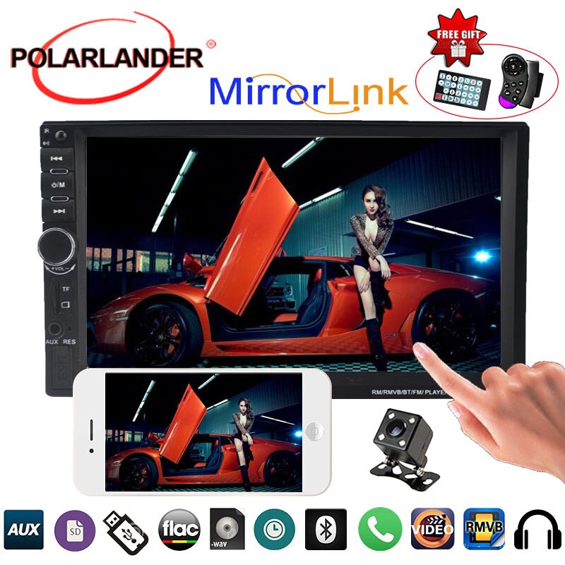 Touch Screen Car Radio Stereo Autoradio 2DIN 7 Inch Bluetooth Audio MP5 Player USB/TF/FM/AUX DVR Cassette Player
