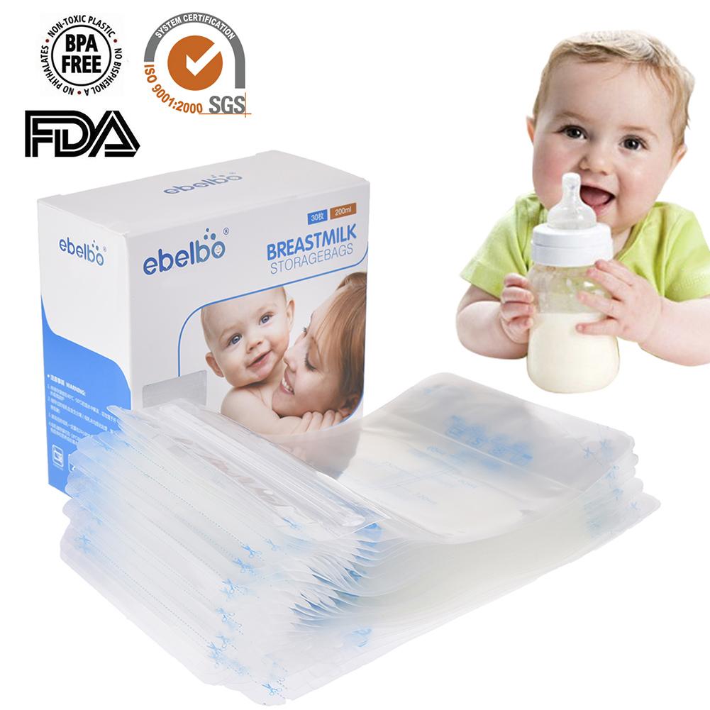 30 PCS 200 ML Milk Bag Mother Baby Supplies Breast Storage Bag Polyethylene Food Grade Maternal Baby Storage Milk Pouch