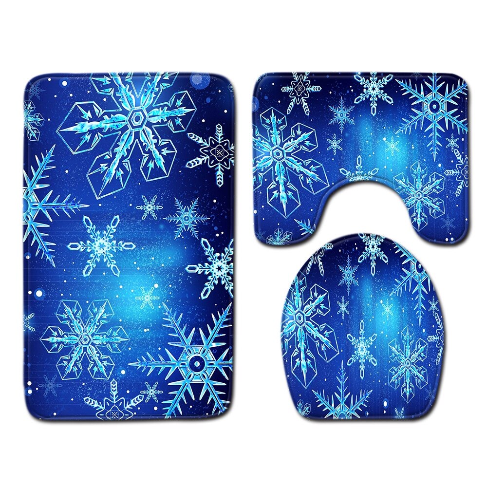 Ensemble de 3 pièces couverture de siège de toilette | Tapis de salle de bain, tapis de décoration de la maison, tapis de porte absorbant et antidérapant, tapis de flanelle: MT3-9