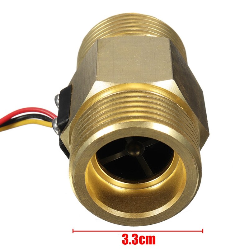 Dc5v g1 dn25 kobber vand flow sensor hall effekt puls output 4-45l/ min væskekontakt flowmeter