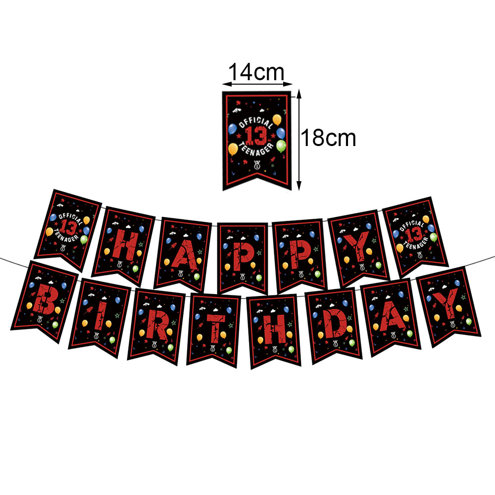 13e verjaardag decoraties voor meisjes jongens rood zwart gelukkige 13e verjaardag feestartikelen 13 jaar oud feest wegwerp servies: Licht Geel