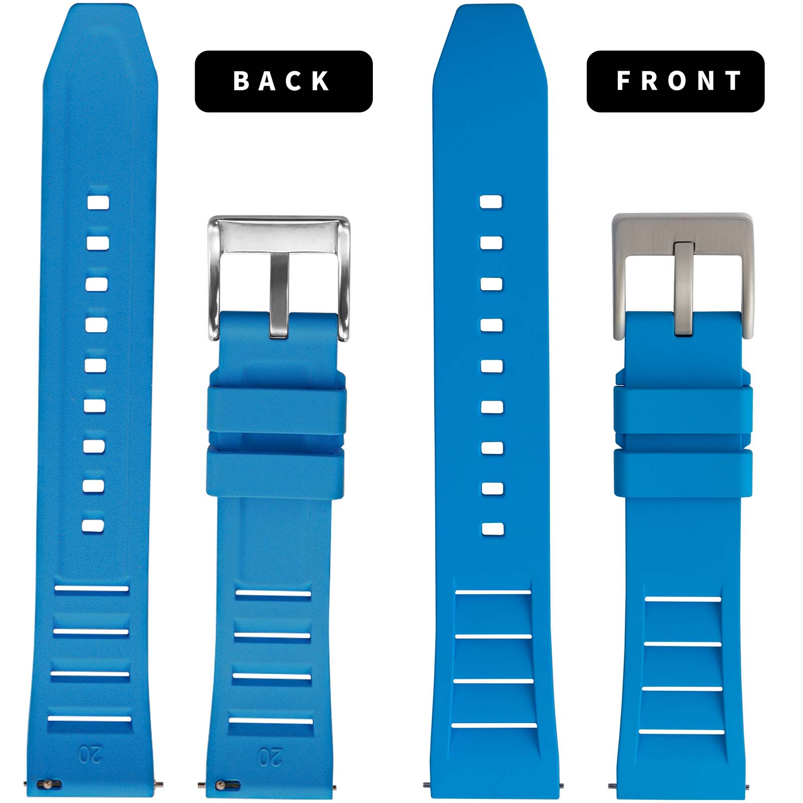 Watchdives 20Mm 22Mm Horlogeband Fkm Fluor Rubber Met Snelle Afgifte Van Zachte Comfortabele Slijtvaste Premium Fluorrubber Horlogeband