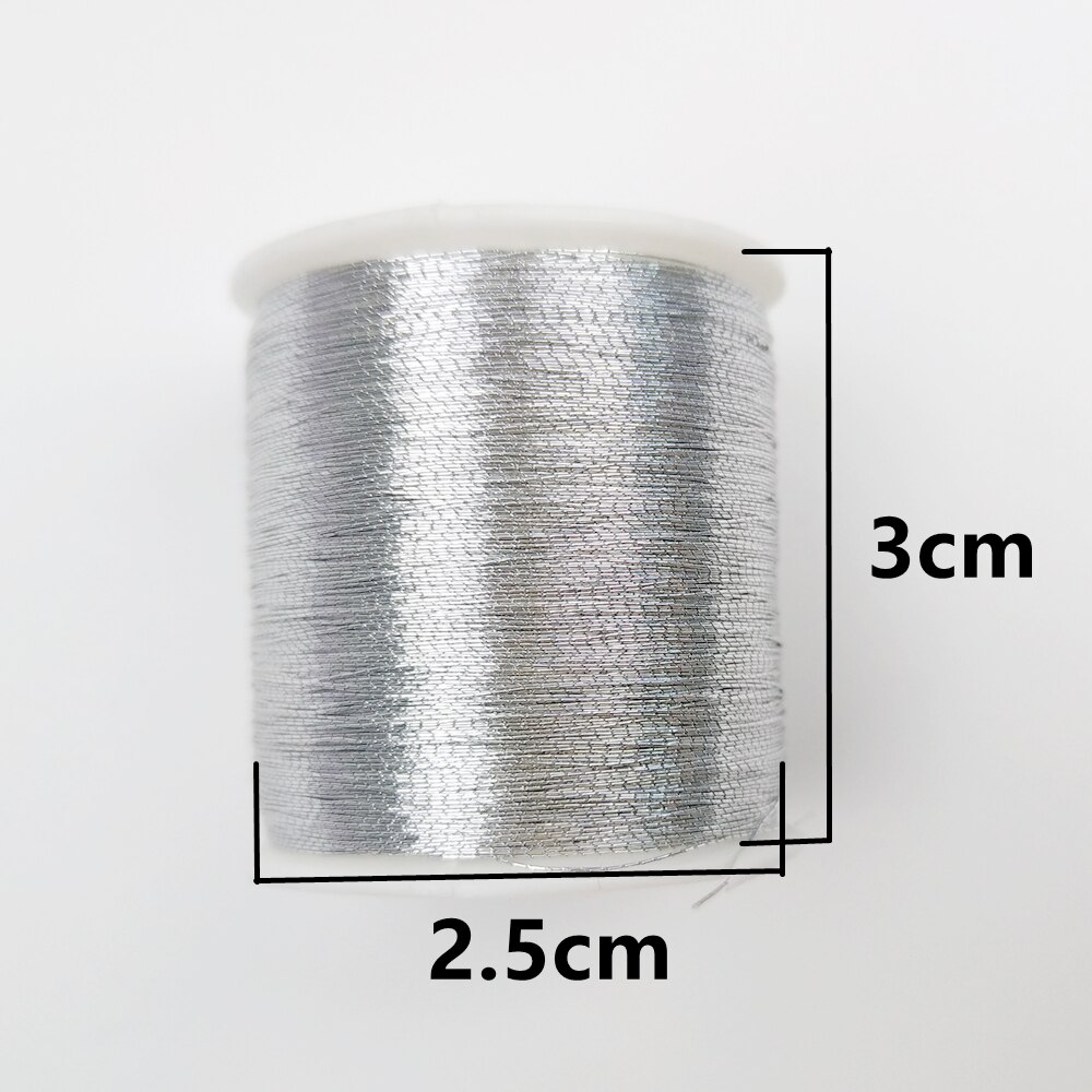 Embroidery Sewing Threads Gold/Silver Sewing Thread Supplies Cross Stitch Polyeste Durable Threads 100M Per Roll