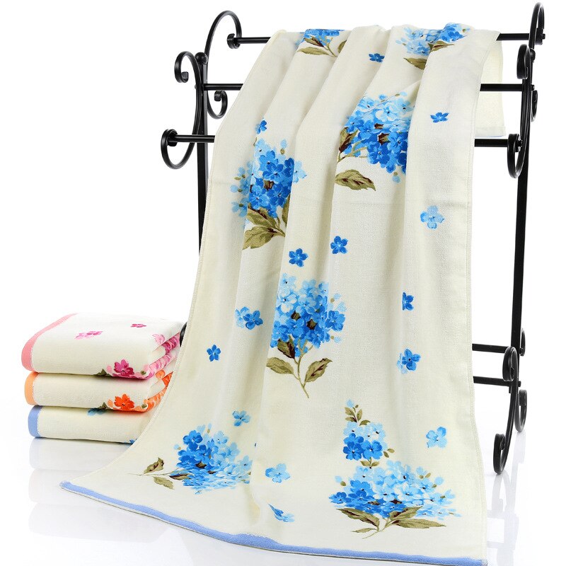 70*140 cm Bloemmotief Katoenen Handdoeken voor Volwassenen Strand Badstof Handdoeken Badkamer Bloem Badhanddoek Serviette de Bain