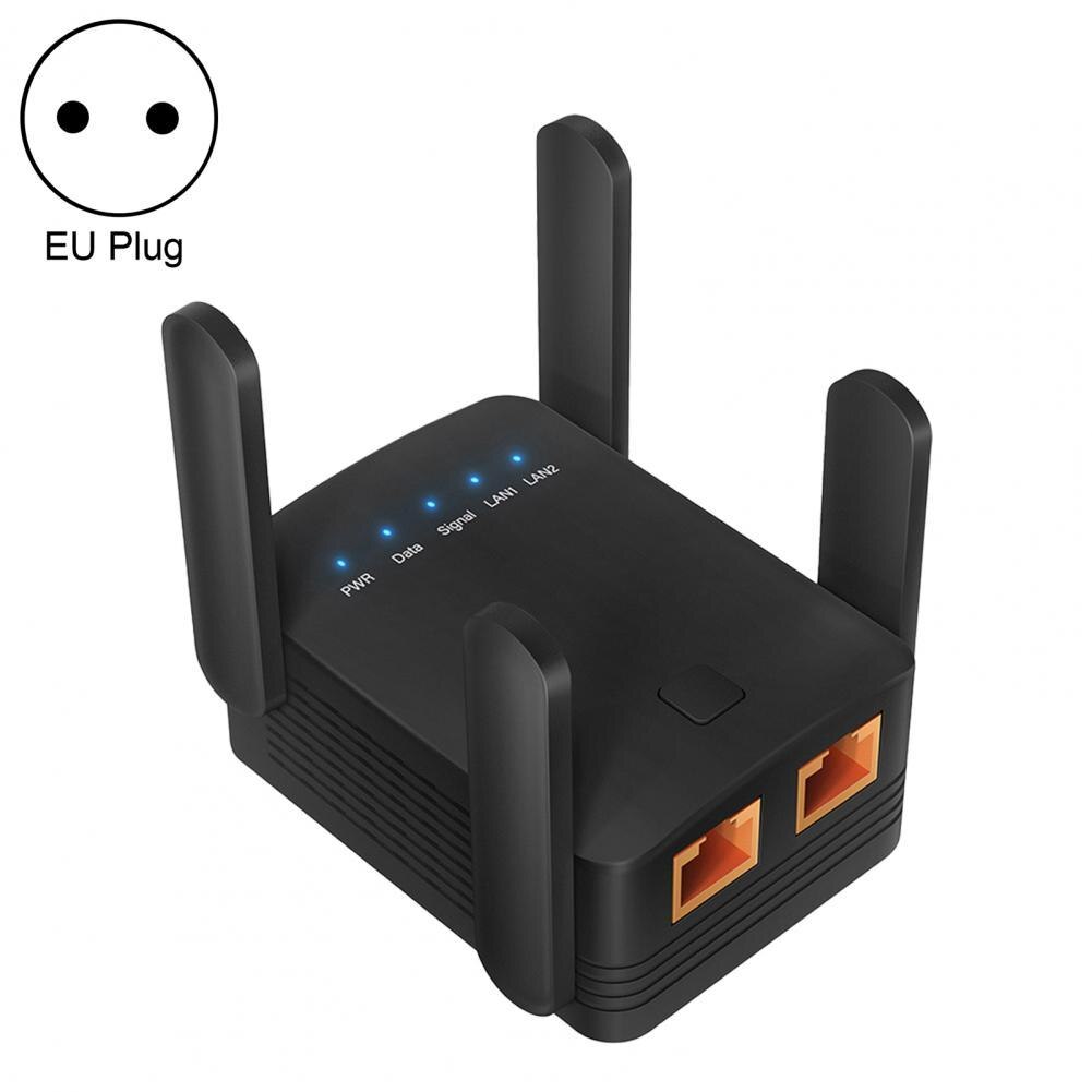 Brede Toepassing Met Stekker 5G 1200Mbps Mini Router Signaal Versterker Huishoudelijke Accessoires:  Black EU Plug