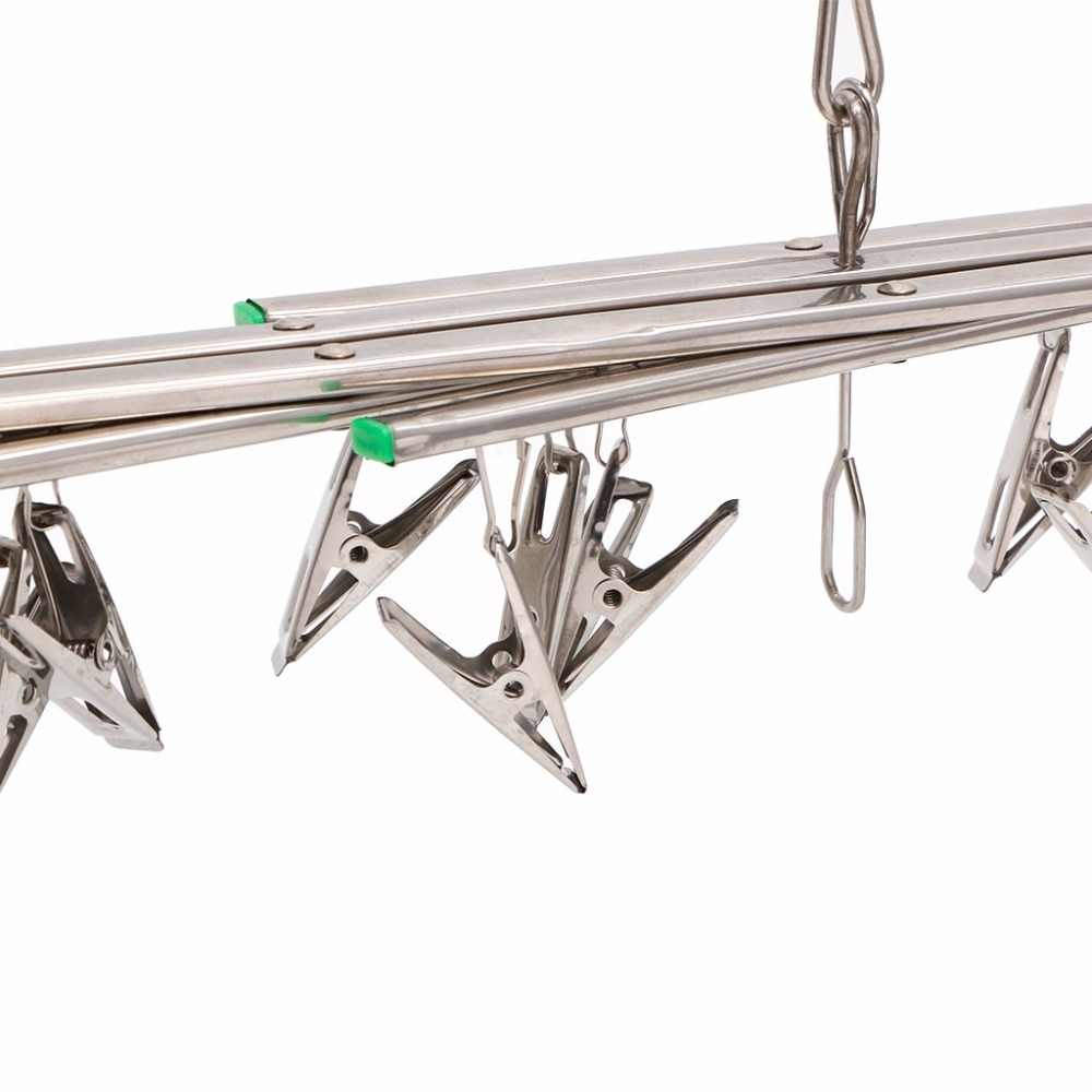 Winddicht Wasserij Sokken Handschoenen Kleerhanger Inklapbare Rvs Opknoping Rack 20 Wasknijper Drogen Rekken Outdoor