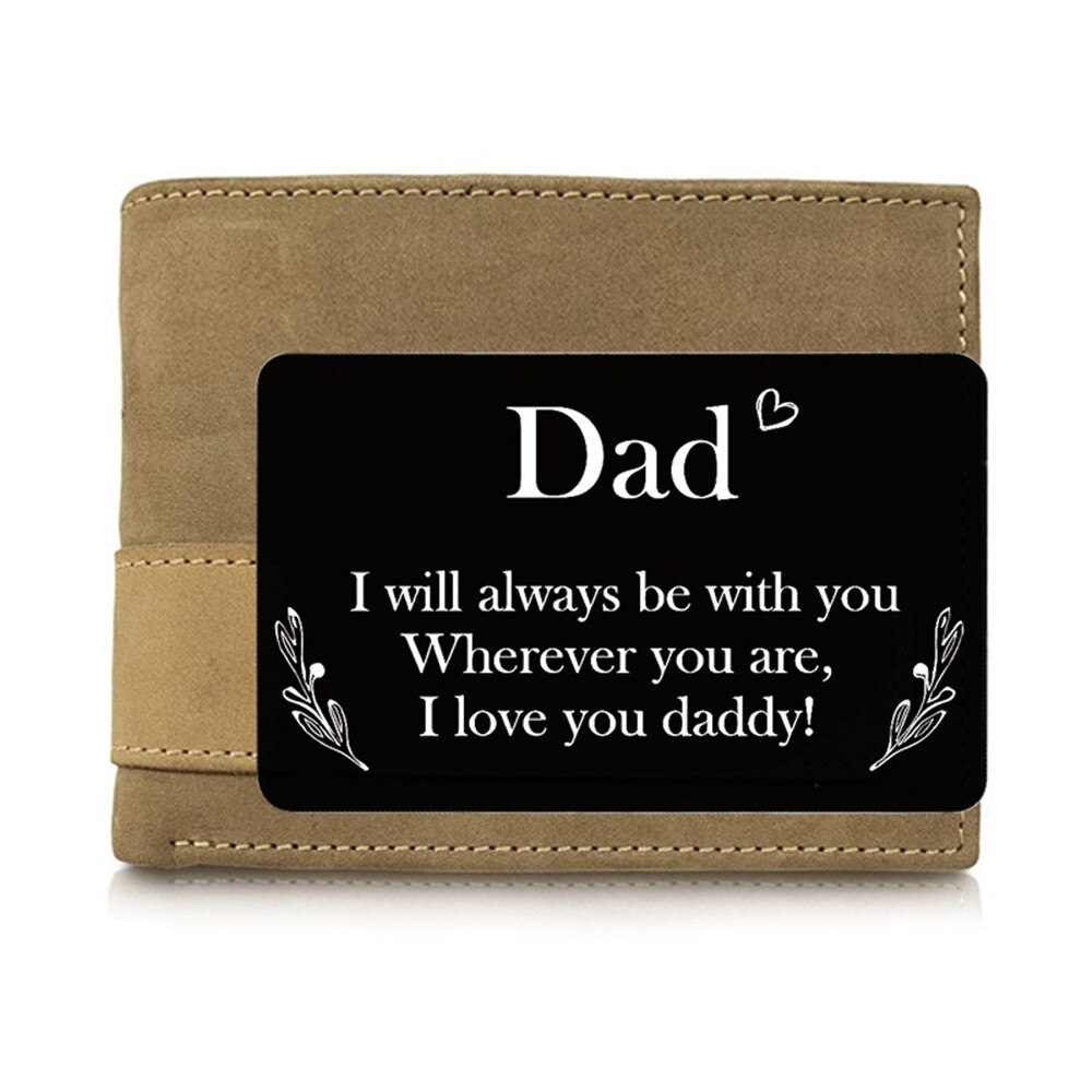 Portefeuille rectangulaire en métal à clip, carte souvenir pour papa, de fête des pères/anniversaire/noël pour papa