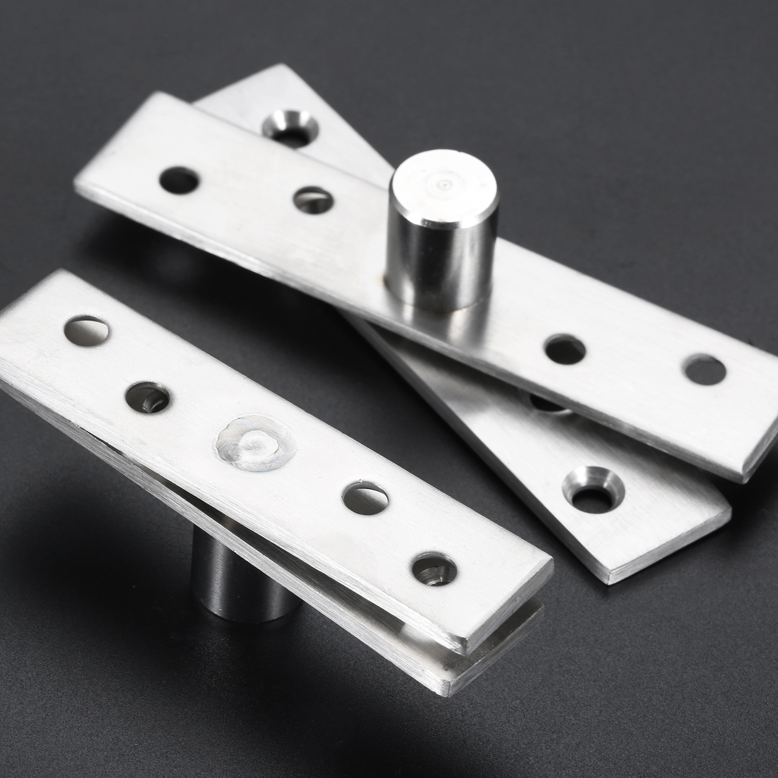 Charnière Pivotante pour Porte Rotative Résistante à 360 °, avec Emplacement Haut et Bas, Arbre Caché, 73/95mm, en Acier Inoxydable, Argent, 1 Ensemble