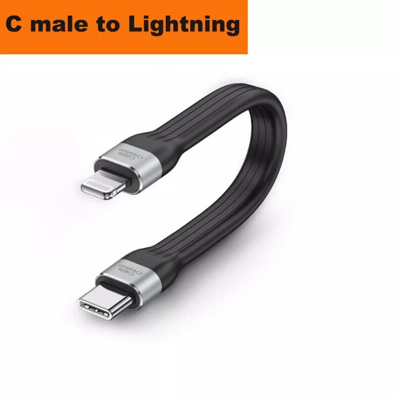 Câble USB type-c Ultra court pour recharge rapide et transfert de données, compatible avec iphone et ipad: C male to Lightning