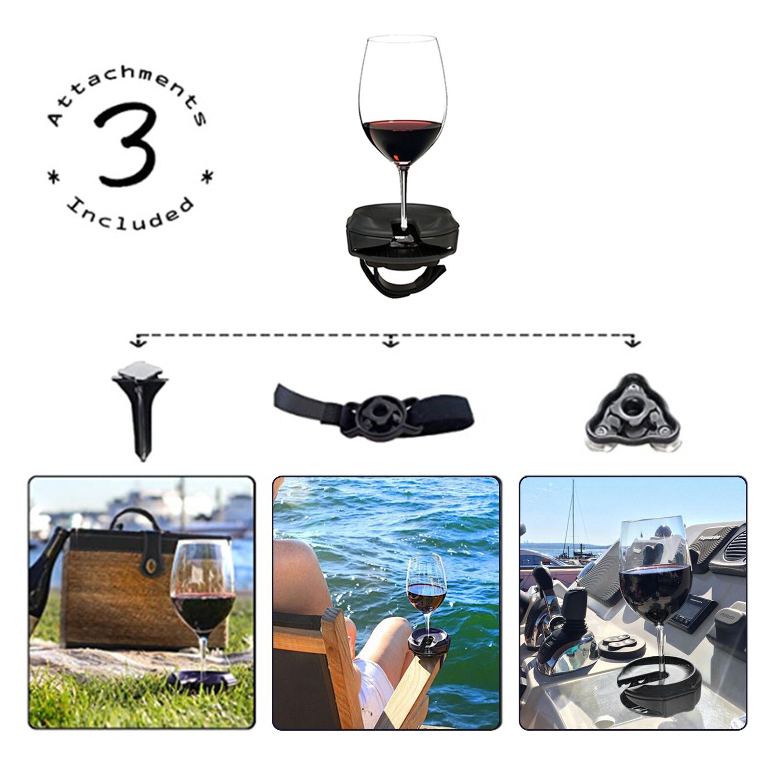 Outdoor Portable Wine Glass Holder Plastic Wine Stake For Champagne Picnic Boat Bathtubs Chair Armrest Wine Glass Holders