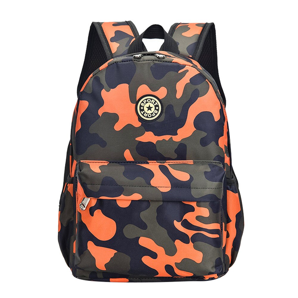 Camouflage Child Backpacks Kindergarten Bags School Students Cute Printing Oxford Rucksack Kids Bag School Bags 2 sizes: orange big