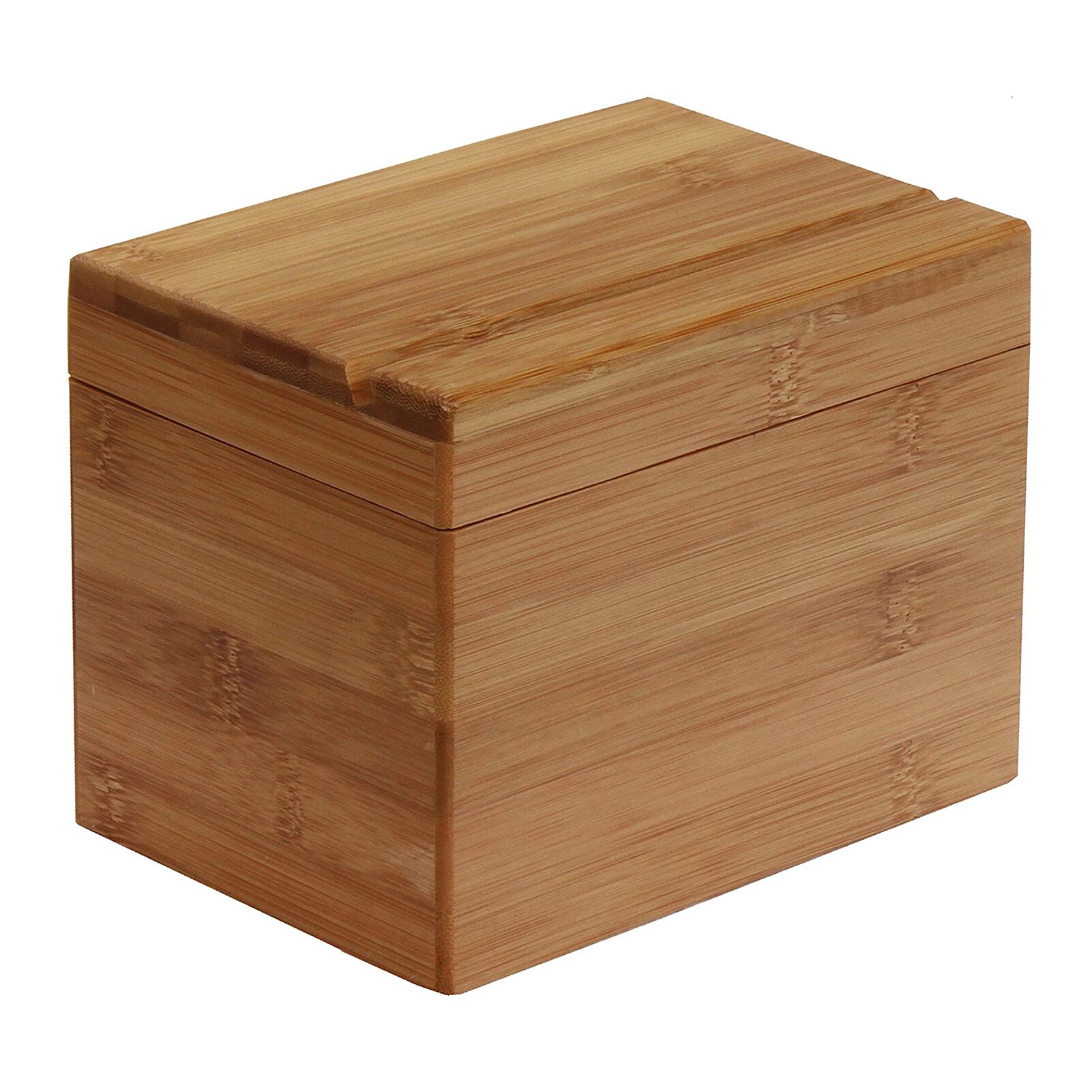 Recipe Storage Box Set Bamboo Recipe Box Wooden Recipe Box With Divider For Kitchen Home Storage: Default Title