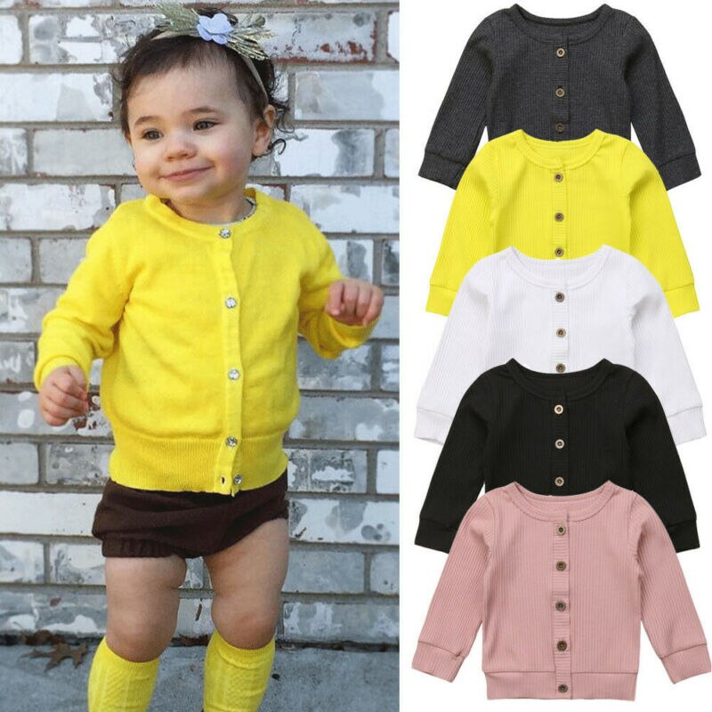 Enfant en bas âge enfants bébé fille vêtements sweat solide à manches longues tricoté haut infantile tenues ensembles survêtement 0-24M