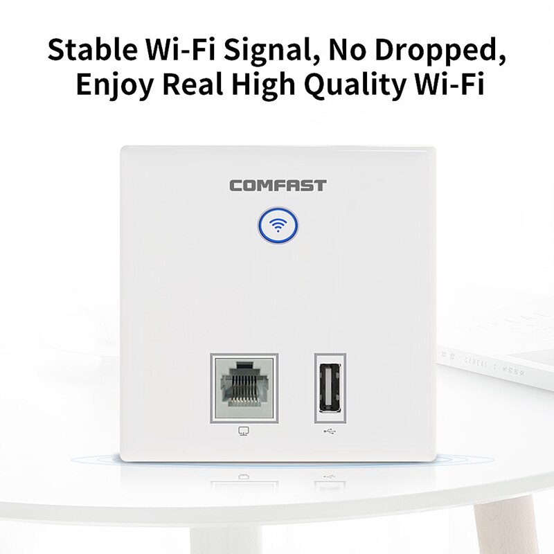 Wireless Access Point 300Mbps Indoor Wall WiFi AP, RJ45+ USB Client Wall AP, Wireless WiFi / AP