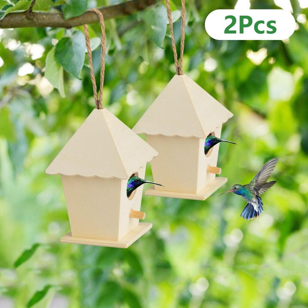 1/2 pcs Bird Box Assembled Wooden Outdoor Bird House DIY Nest Dox Nest House Bird House Bird House Wooden Box