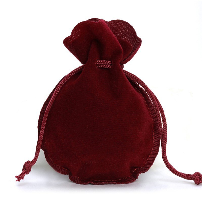 10Stck 7*9cm Samt Tasche Kordel tasche Schwarz/verrotten Kaleb Schmuck Verpackung Taschen Hochzeit/ weihnachten Tasche: winered