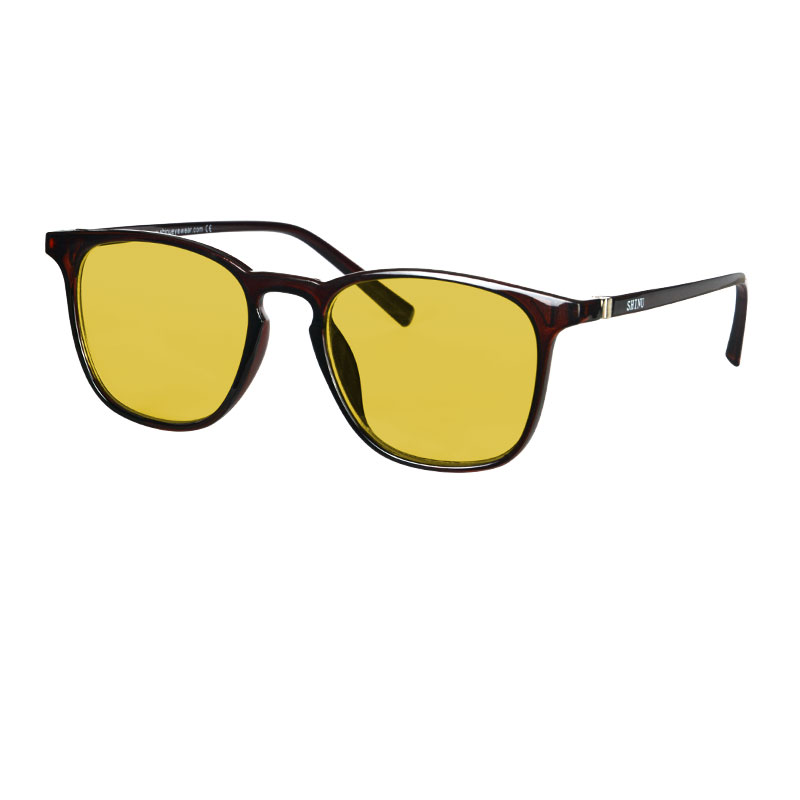 SHINU lunettes bloquant la lumière bleue hommes lunettes de jeu sur ordinateur rouge Orange jaune clair anti lumière bleue lentilles Tr90 monture pour hommes: Argent