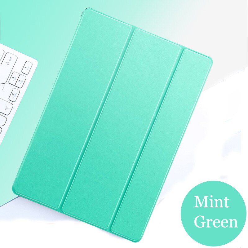 Étui en cuir pour tablette samsung galaxy tab  s2 9.7 pouces, housse de protection intelligente avec support à trois volets et fonction veille/réveil -t810/t815/t813/t819 n: Vert menthe