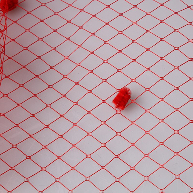 Velo de rejilla rojo de 5 yardas por lote con punto de 45CM de ancho, Red de velos rusos, velos de lunares para boda, accesorios para fascinator LDV020