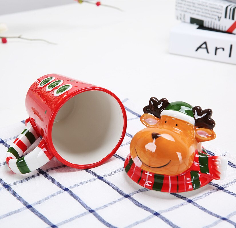 WEIHNACHTEN becher keramik tasse 3D für Festival mit griff