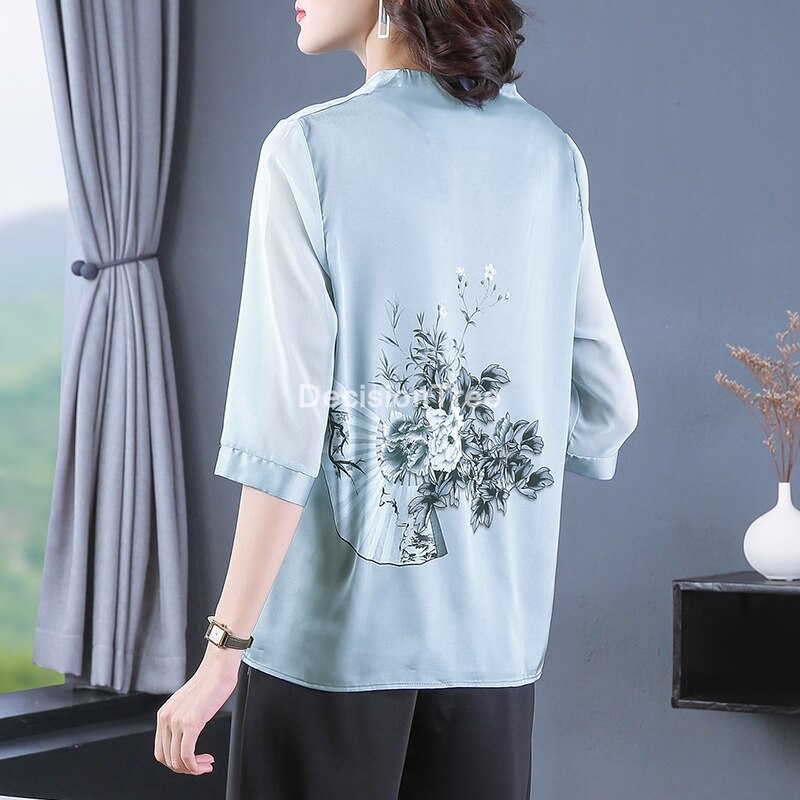 Ropa china qipao para mujer, camisas tangzhuang, tops de gasa cheongsam antiguo, blusa oriental cheongsam hanfu,