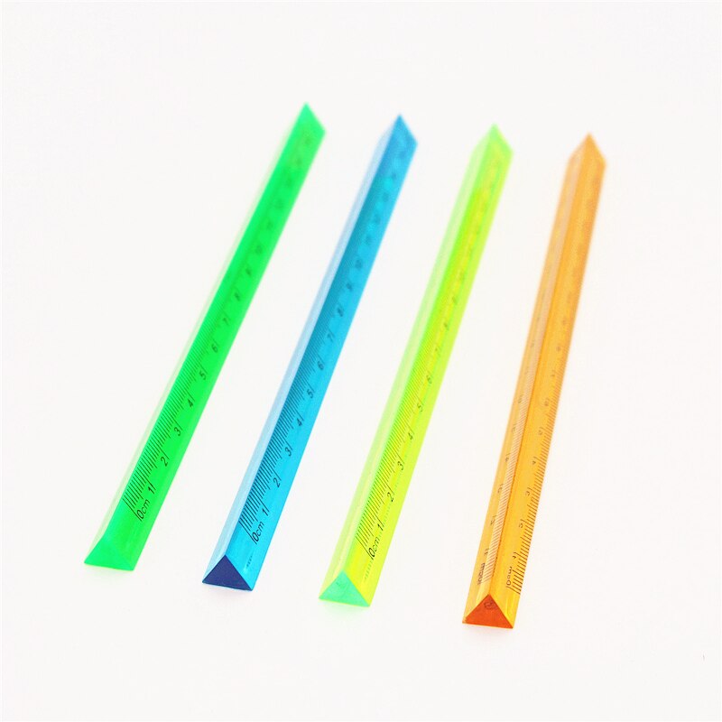 Regla recta prismática, nueva regla triangular de columna, Estudiante de pintura, geometría, suministros escolares