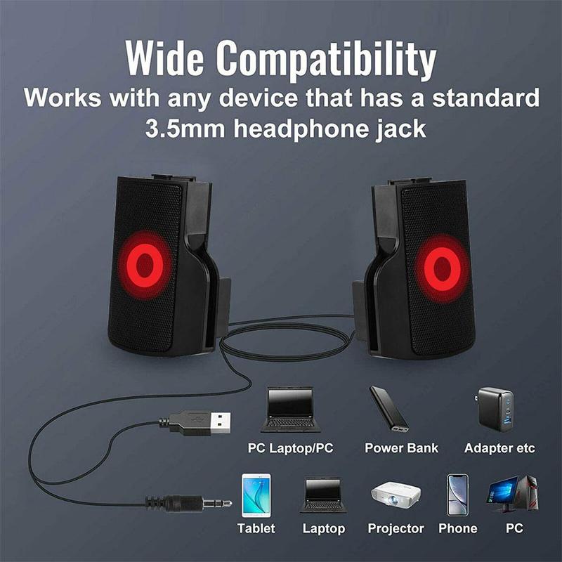 USB Speaker PC Sound Box Music For Computer Laptop Stereo Subwoofer Bass Acoustic Hifi Audio Home Theater Soundbar System Bocina