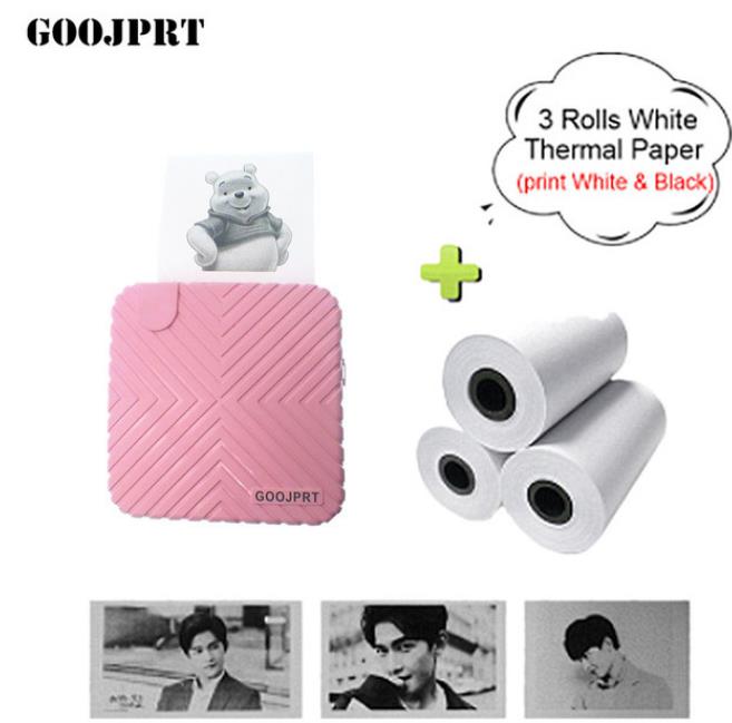 Imprimante Photo de poche sans fil bluetooth, 203DPI, Mini imprimante thermique 58mm, pour étiquettes autocollantes Android ios P6: H