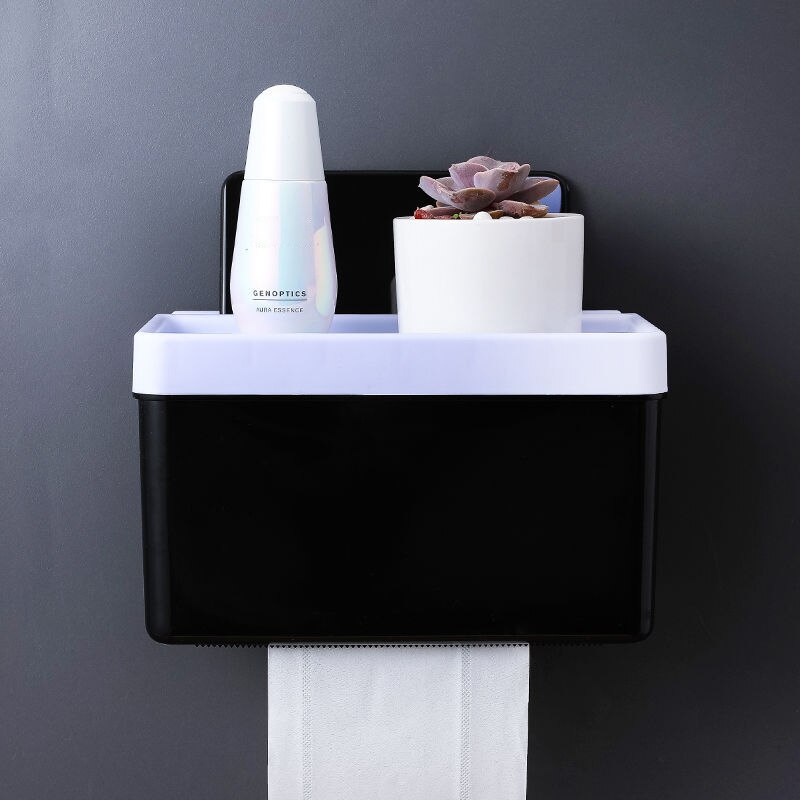 Bærbare toiletpapirholdere hylde vandtæt vævskasse vægmonteret rullepapir bakkeholder arrangør badeværelse produkter: J046-2b