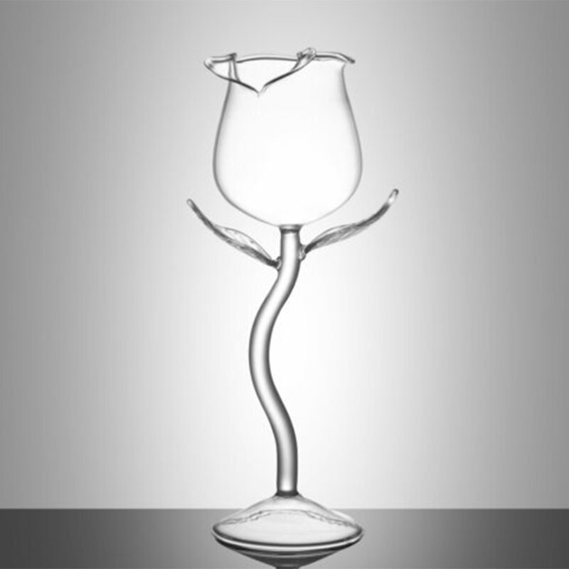 1PC Fancy Red Wine Goblet Wine Cocktail Glasses 100ml Rose Flower Shape Wine Glass bouteille de vin en verre aerateur vin