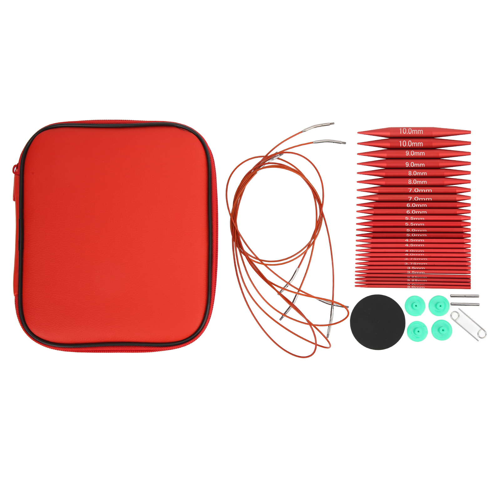 Agulhas de tricô intercambiáveis com saco de armazenamento, Crochet Kit, vários tamanhos disponíveis, destacável Circular