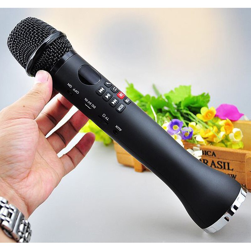 L-598 Wireless Microphone Handheld Karaoke Bluetooth Speaker Led Display Sn Tf Card Singing Recorder Sing Anywhere Anytime(B