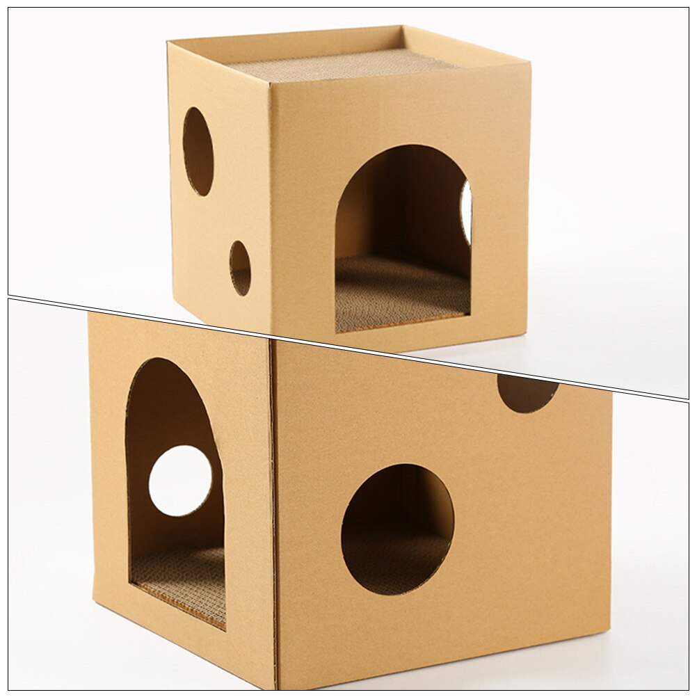 House Cat Scratching Board Cat House and Scratcher Cardboard Cat House Kitten House for Pet Kitten Animals
