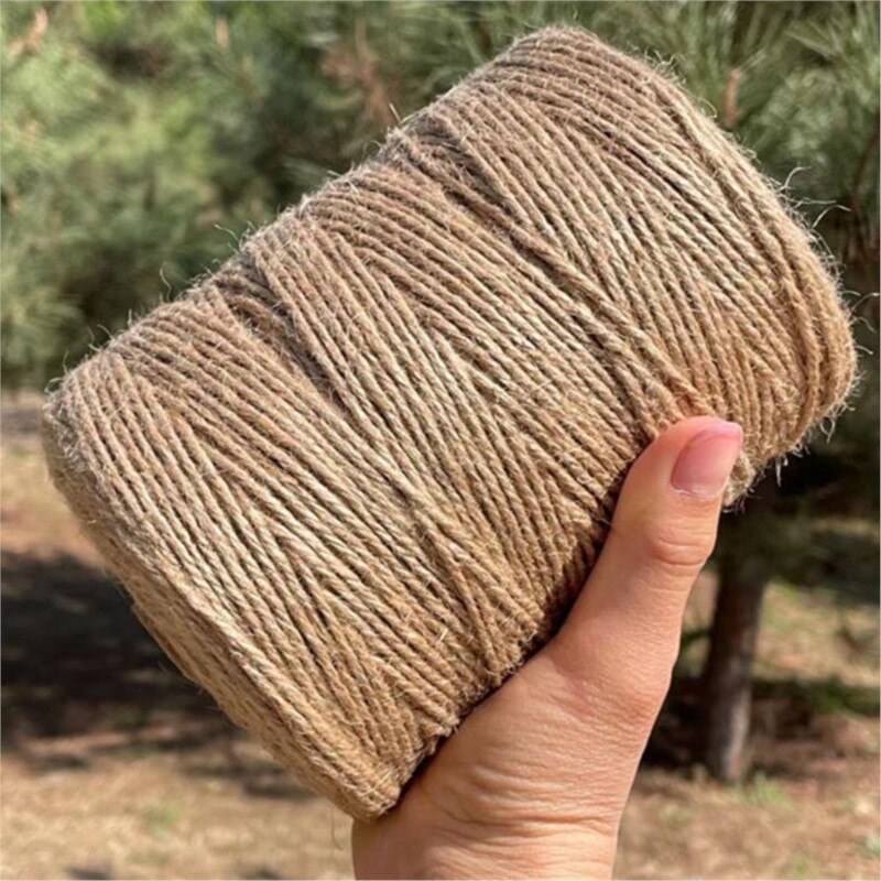3mm Jute Rope Binding Decorative Thread Diy String Hand-Woven Hemp Rope 180 Meters Cords Winding Cat Climbing Frame