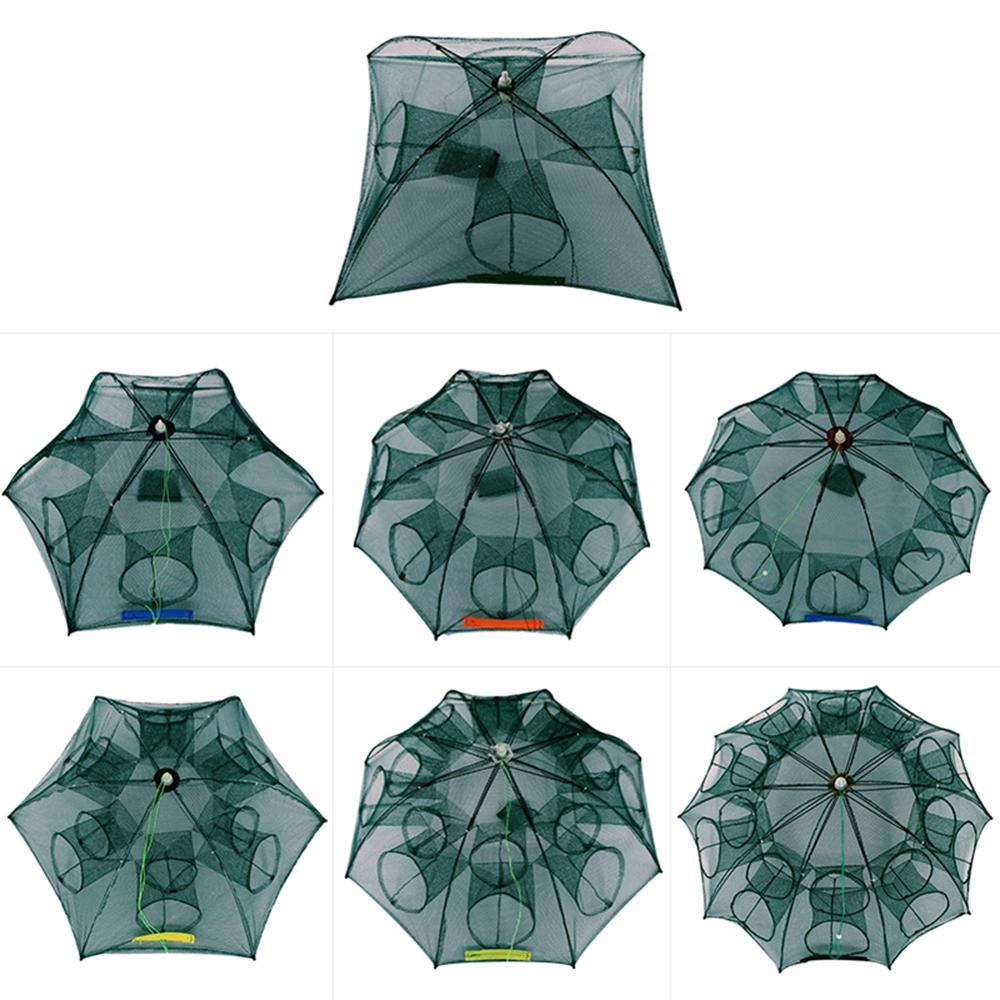 4-20 Holes Fishing Net Folded Portable Hexagon Fish Network Casting Nets Crayfish Shrimp Catcher Tank Trap Cages Mesh Tra