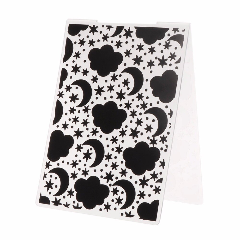Plastic Embossing Folder Template for DIY Scrapbook Photo Album Card Paper Craft Clouds Stars Moon--Y142