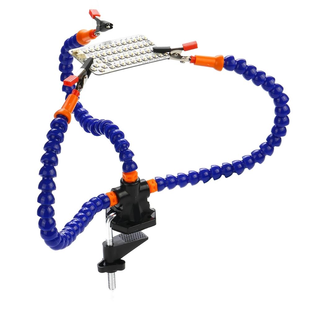 Third Helping Hands Tool Flexible 3/4 Arms Soldering PCB Holder Desk Clamp Soldering Holder