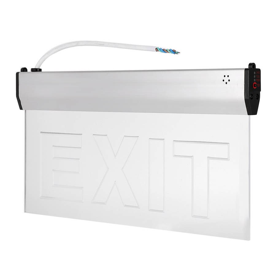 Stemmealarmfunktion lyst ledet lyskilde exit belysning tegn led exit tegn aluminiumslegering shell til hoteller læring
