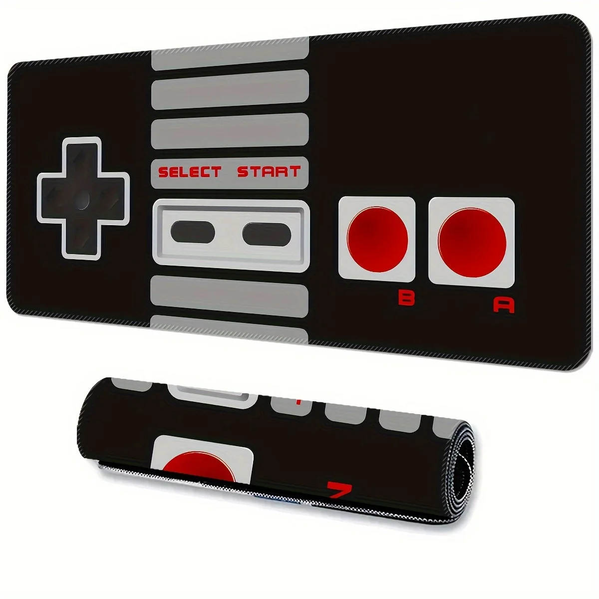 Grand tapis de souris pour contrôleur de jeu rétro, Base en caoutchouc antidérapante HD, lavable, XXL, tapis de bureau avec bords de précision pour les travaux de bureau et de jeu: XS / WHITE