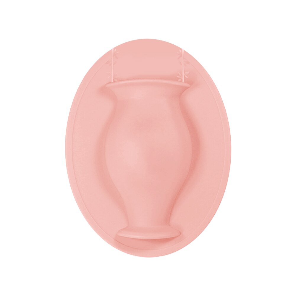 Silicone Additive Sticky Vase Easy Removable Wall And Fridge Flower Plant Vases DIY Home Decoration Accessories: Pink