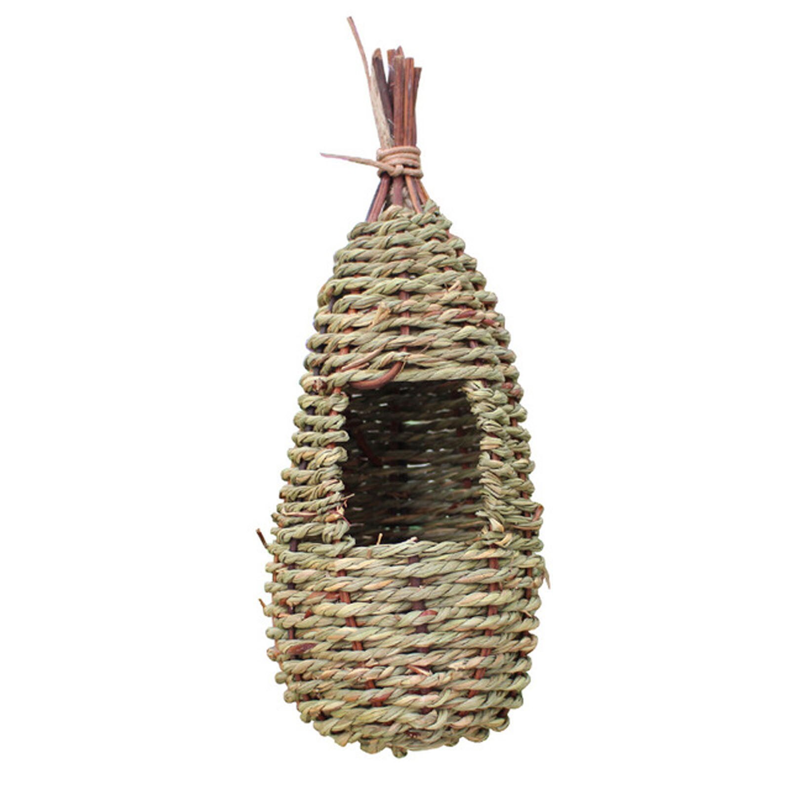 Birds Nest Bird Cage Natural Grass Cage Bird House Outdoor Decorative Weaved Hanging Parrot Nest Houses Pet Bedroom For Garden: I