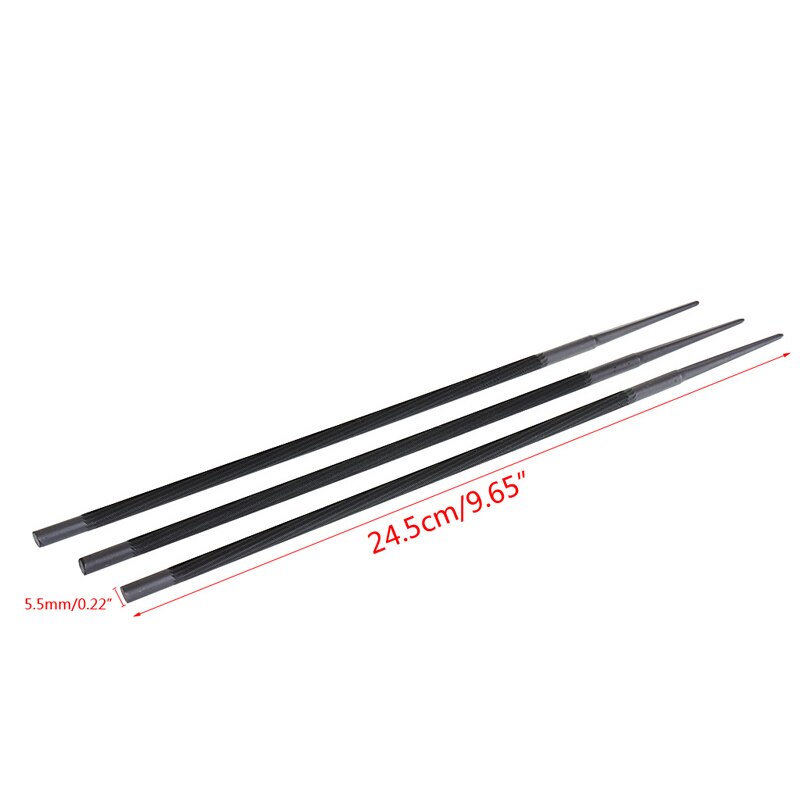 3x Pro 3/8" 4mm Round Chainsaw Saw Chain Files Filing Sharpener For Woodwork