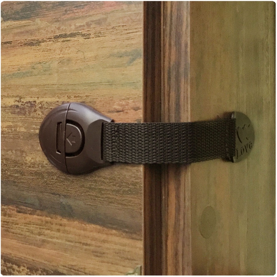 1 Uds. Cerradura para niños, protección de puertas de bloqueo para niños, seguridad para niños, cierre de plástico, seguridad para bebés para cajones: coffee