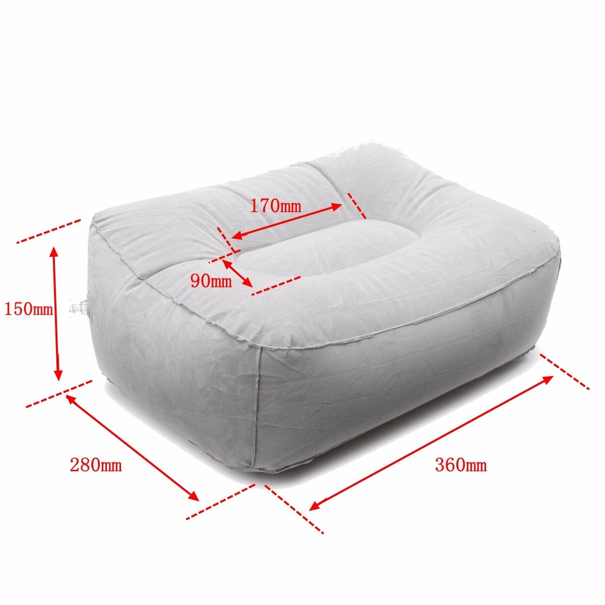 Train Flight Travel Inflatable Foot Rest Pillow Portable Pad Mat Footrest Pillow Home Outdoor Foot Relief Cushion PVC Gray